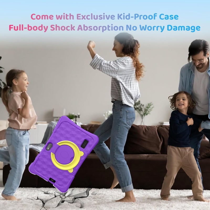 aiprotablet Kids Tablet, 7 inch Android 15 Tablet for Kids, 8GB+32GB 1TB Expand, Quad-Core Toddler Tablets with Shockproof Case, BT5.0, WiFi 5, Parental Control, Games, Dual Camera (Purple) - Image 5